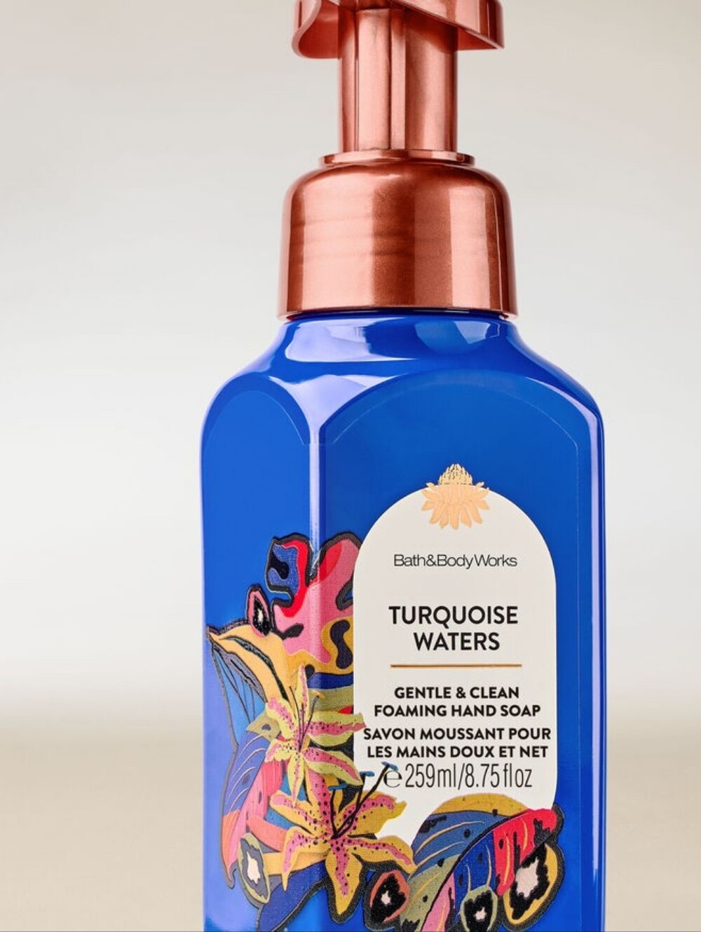 Bath & Body Works Turquoise Waters Hand Soap Blue & Rose Gold - Picture 1 of 5